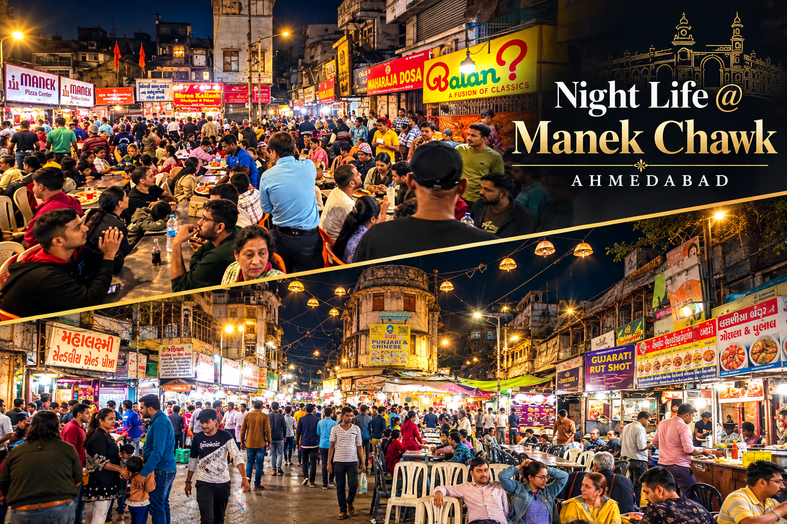 Night life at Manek Chowk, Ahmedabad